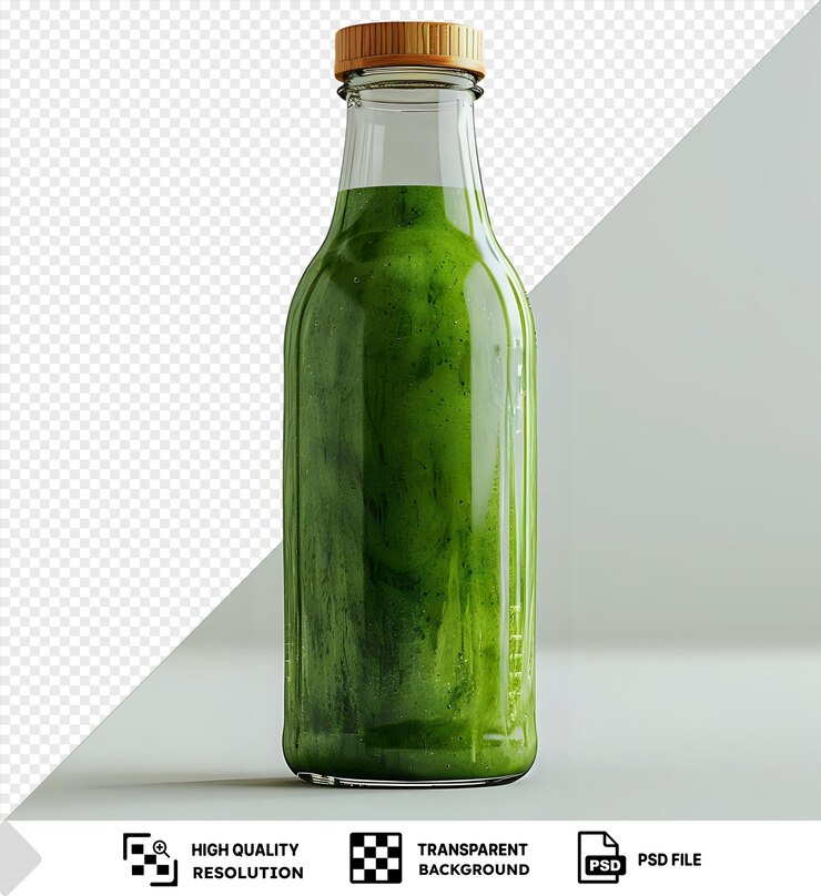 PSD increíble hacer batido verde jugo natural orgánico saludable en botella para la pérdida de peso dieta png psd