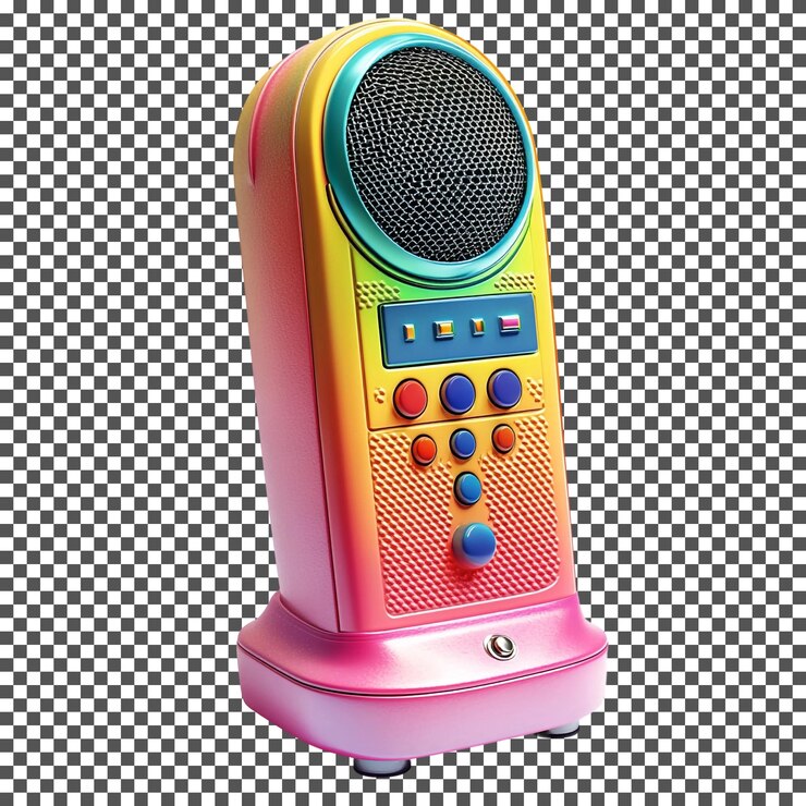 PSD increíble máquina de karaoke navideña aislada sobre un fondo transparente