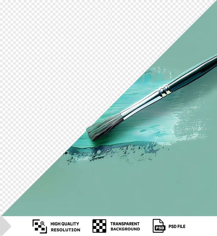 PSD increíble pincel de acuarela en un fondo azul png psd