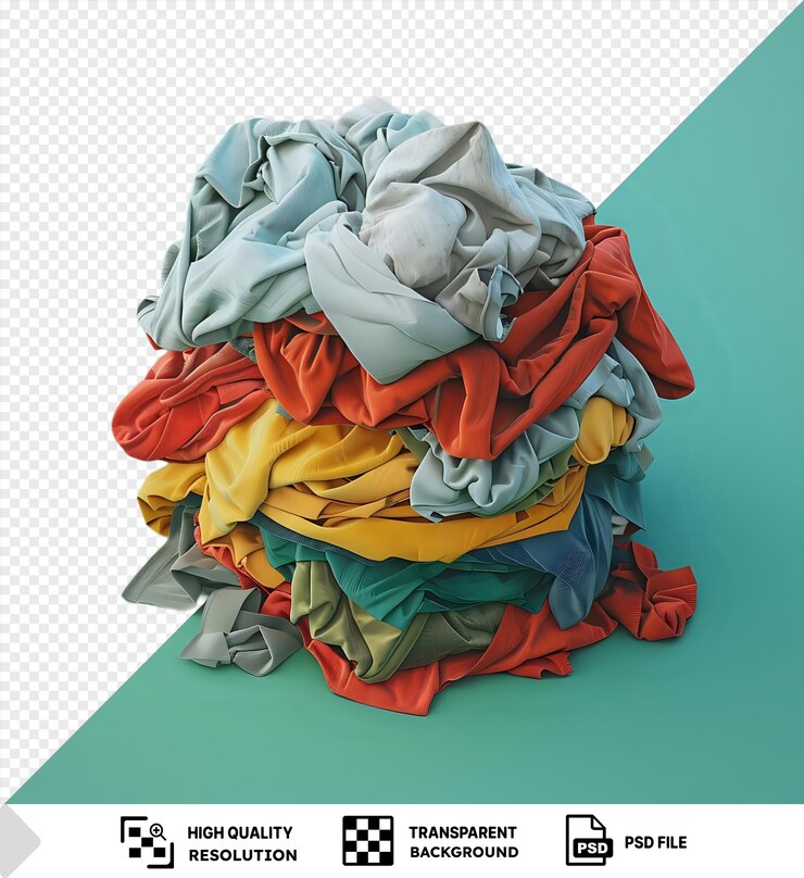 PSD increíble ropa sucia que no se ha lavado está amontonando una pila de ropa sucia that has not been washed for many days real life at the end of the year png psd