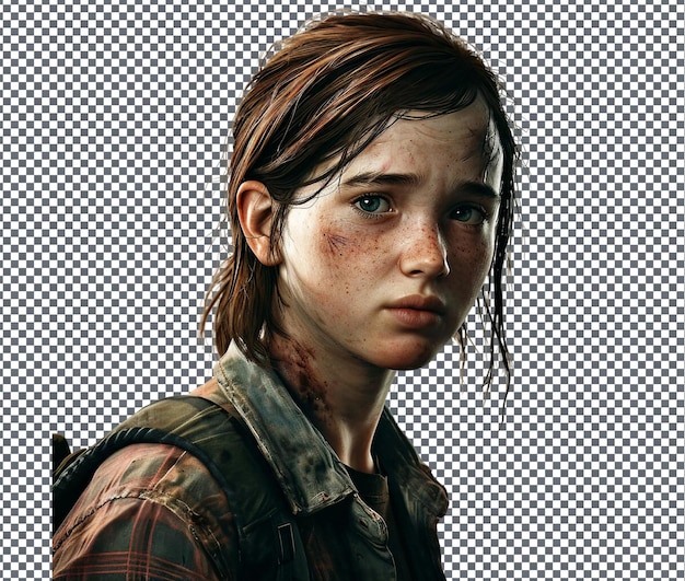 PSD incroyable ellie the last of us isolé sur un fond transparent