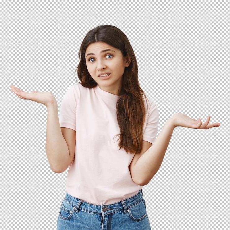 PSD indeciso joven morena posando