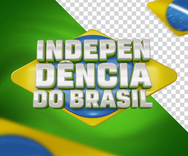 PSD independencia de brasil, sello 3d para fecha conmemorativa