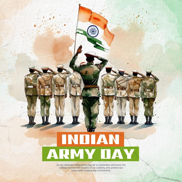 PSD india army day feier social media post vorlage banner