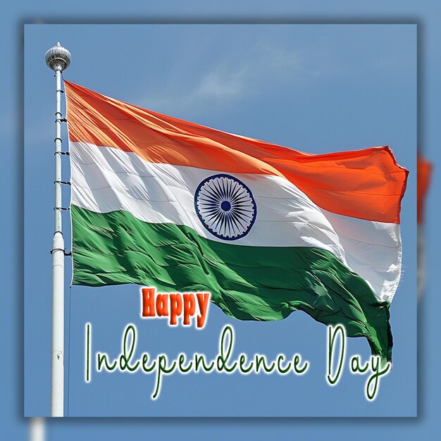 India feliz día de la independencia con la bandera de la india chandrayaan 3 en el fondo