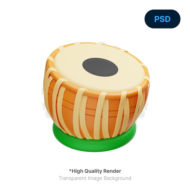 Indian drum 3d icon premium psd (em inglês)