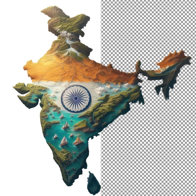 PSD indian elegance pngisolação pronta de um mapa detalhado