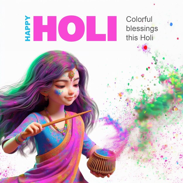 Indian Holi Social Media Design