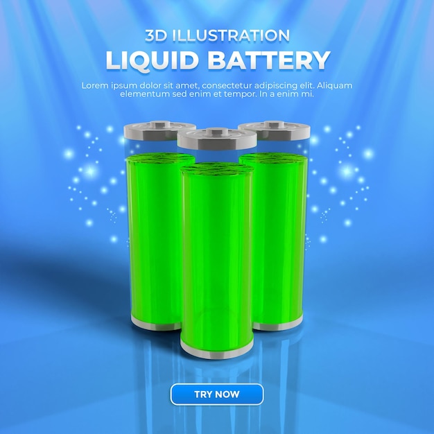 Indicadores de carga da bateria de ilustração 3d