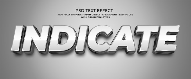 Indicare l'effetto di testo 3D Chrome