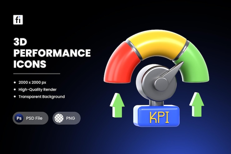 PSD indicateur de performance clé de l'illustration 3d