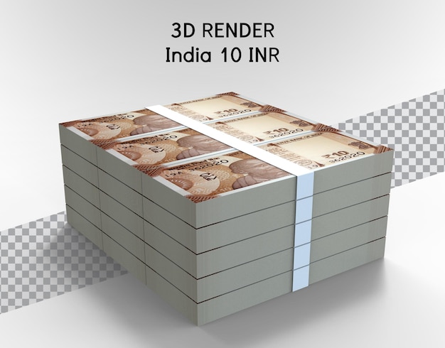 PSD indien 10 inr 3d-rendering