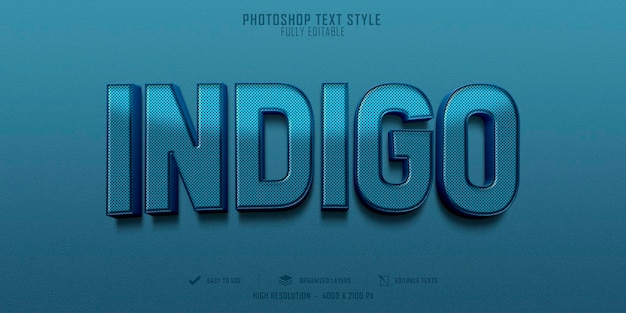 Indigo 3d text style effekt vorlage design