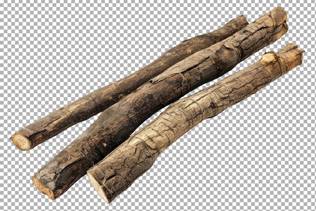 Indische Sarsaparillawurzel auf durchsichtigem Hintergrund