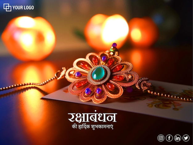 Indisches Festival Raksha Bandhan Rakhi Grußhintergrund