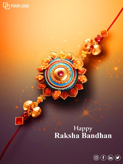 Indisches festival raksha bandhan rakhi grußhintergrund