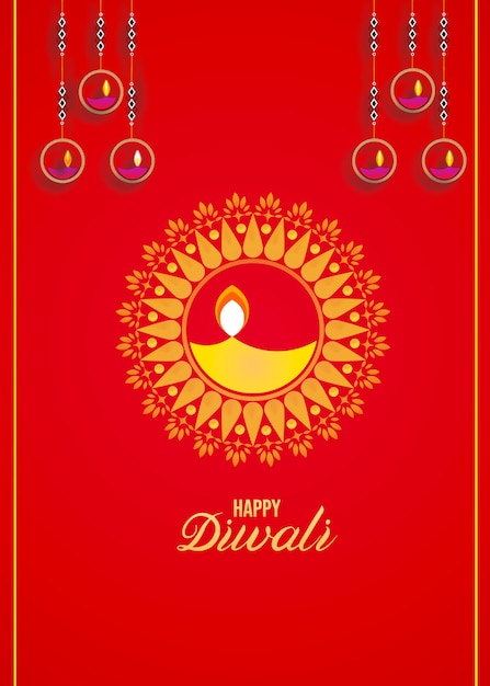 PSD indisches fröhliches diwali-kartendesign