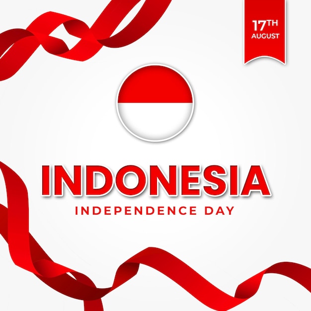 PSD indonesia 78.a plantilla de banner diseño cuadrado editable photoshop cartel del día de la independencia de indonesia