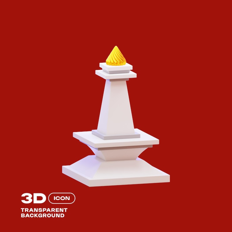 PSD indonesian independence 3d illustration png template