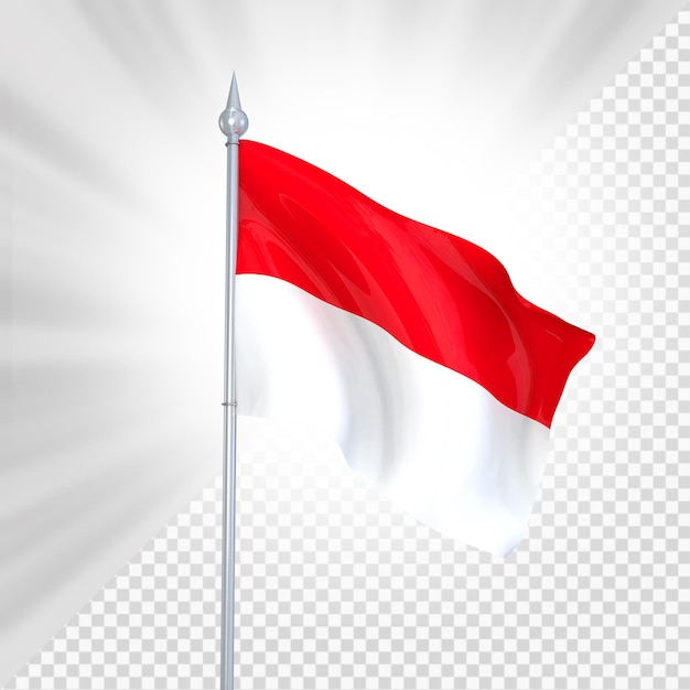 PSD indonesien-flagge 3d-rendering