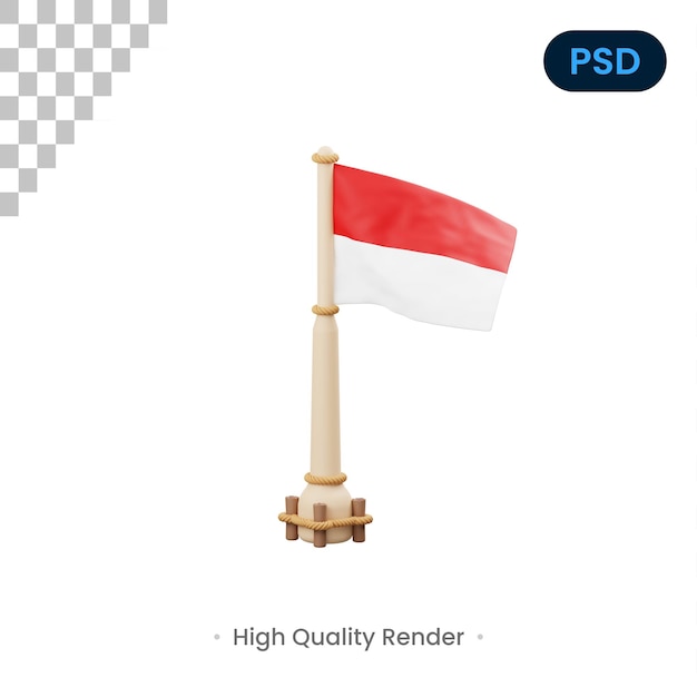 Indonesien flagge 3d-symbol