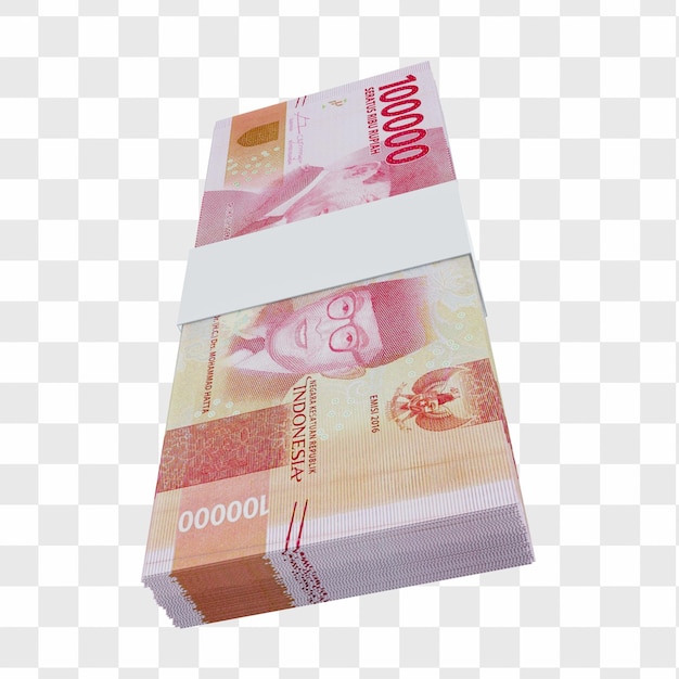 Indonesien währung rupiah 100.000: stapel von rp-indonesien-banknoten