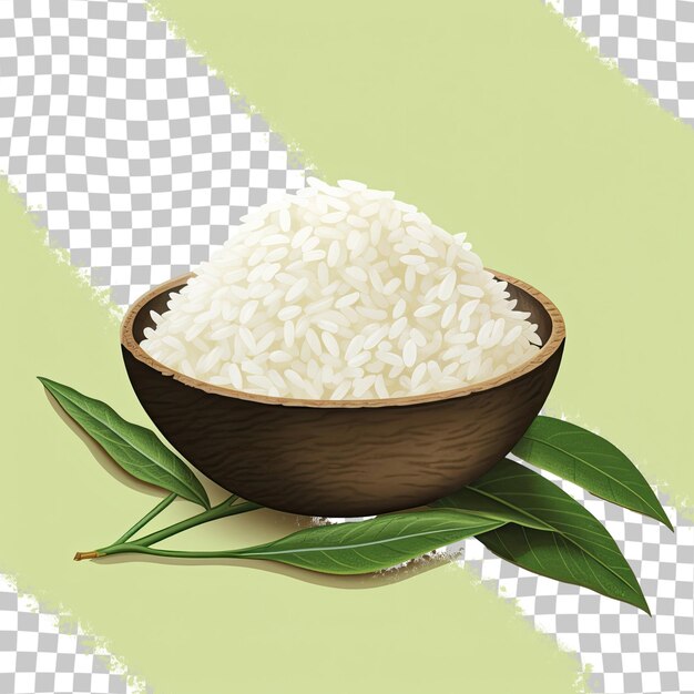 PSD los indonesios dependen del arroz de fondo transparente como su alimento principal