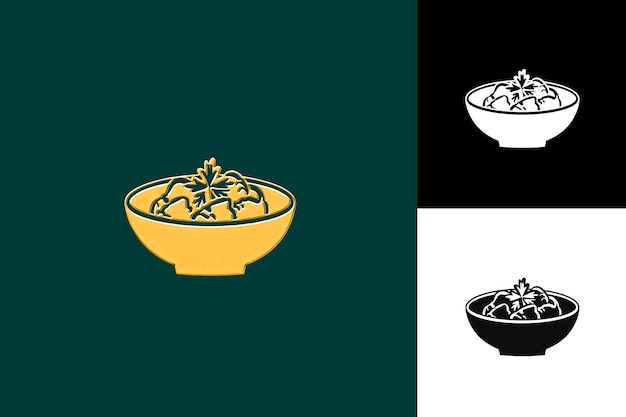 Indonesische nationale Küche Rendang mit einer minimalistischen Designkultur inspiriert durch abstraktes Vektordesign