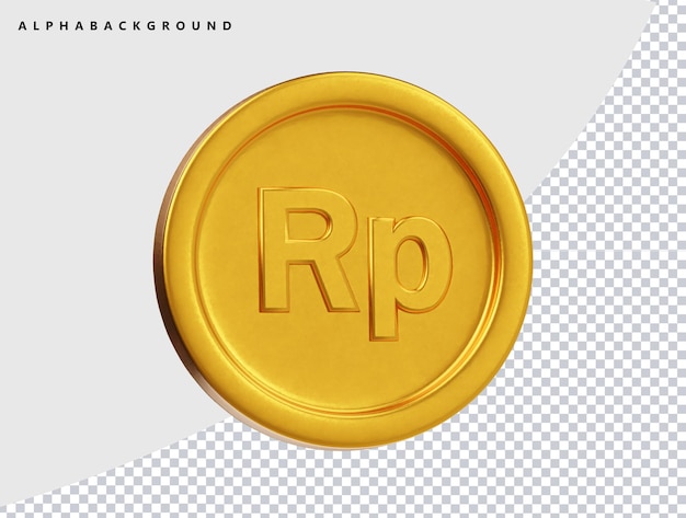 Indonesische Rupie-Symbol 3D-Render-Illustration