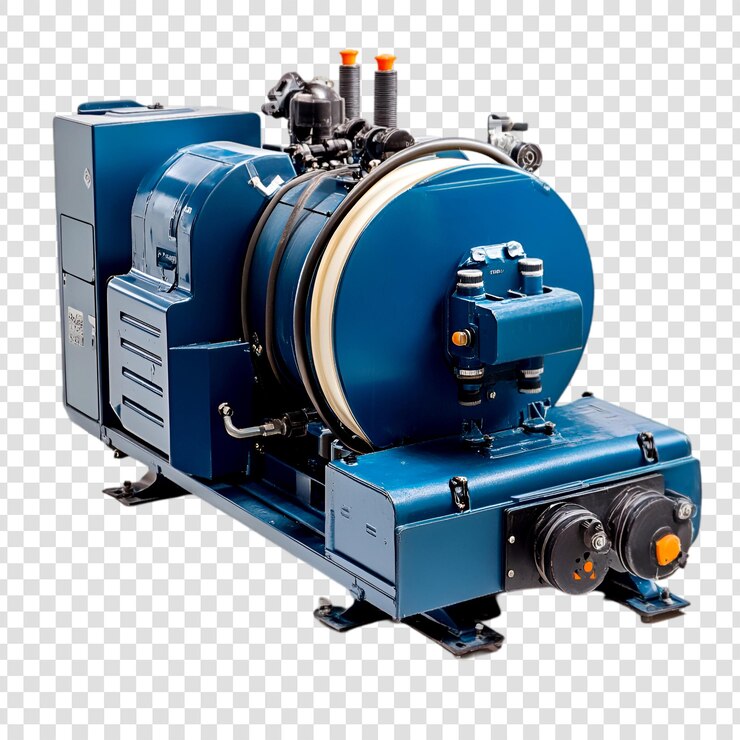 PSD industrial blue machine powerful engine technology equipment