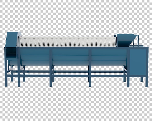 PSD industrielle fischmaschine auf transparentem hintergrund 3d-darstellung