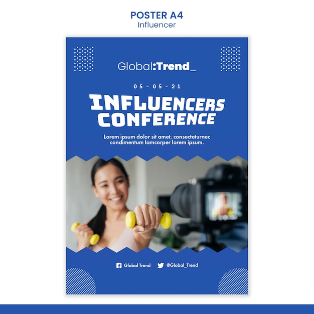 Influencer konferenz poster vorlage