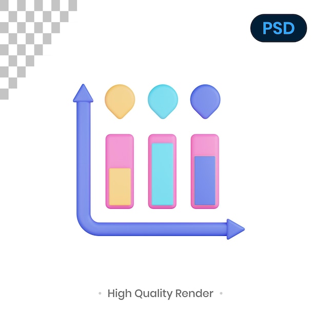 PSD infografía 3d render ilustración premium psd