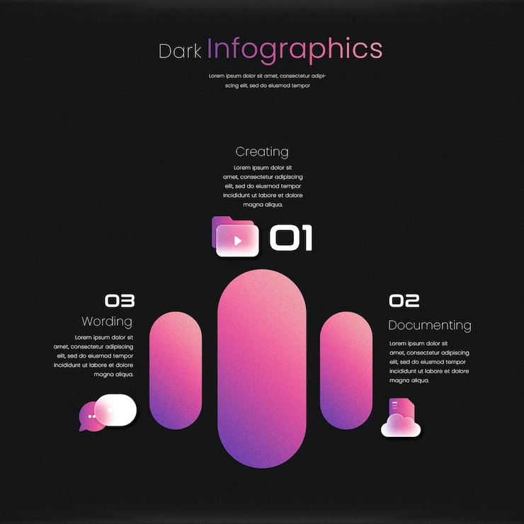 PSD infografía de anillo de cristal para diseño ux