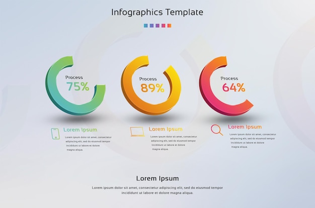 PSD infografia de diagrama circular de gradiente