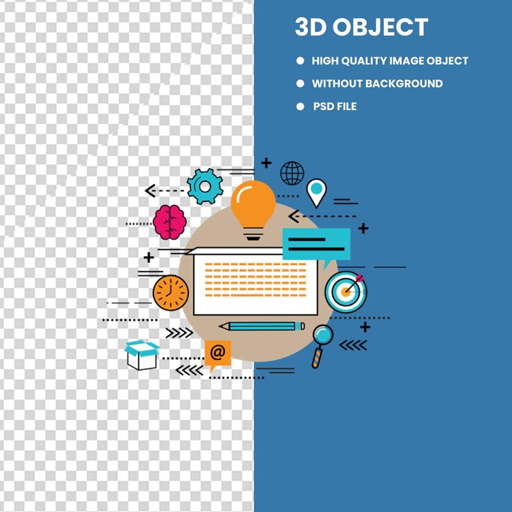 PSD infografia de marketing digital conceito de marketing de mídia social para estratégia de gerenciamento de marketing