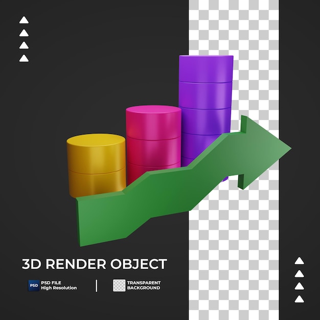 Infografía de diagrama de crecimiento 3D