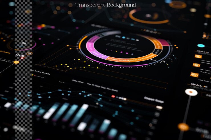 PSD las infografías interactivas utilizan animaciones y transiciones en un fondo transparente