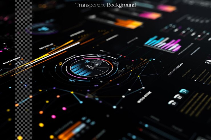PSD las infografías interactivas utilizan animaciones y transiciones en un fondo transparente