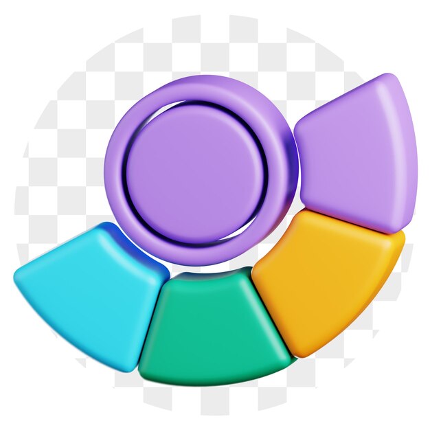 Infográfico circular de dibujos animados en 3D