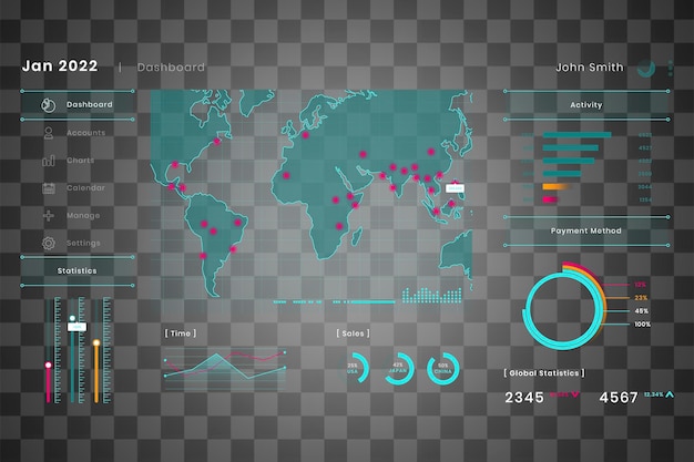 Infográfico de dados do painel de negócios png