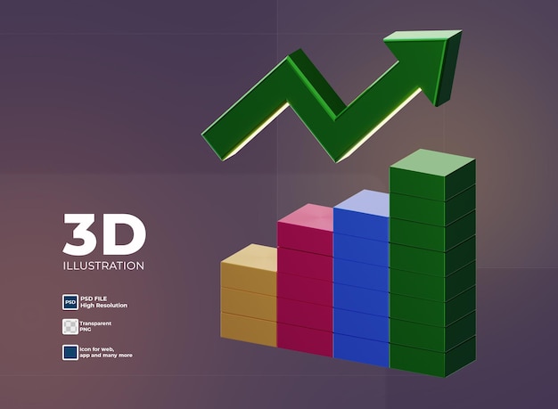 PSD infográfico de negócios 3d