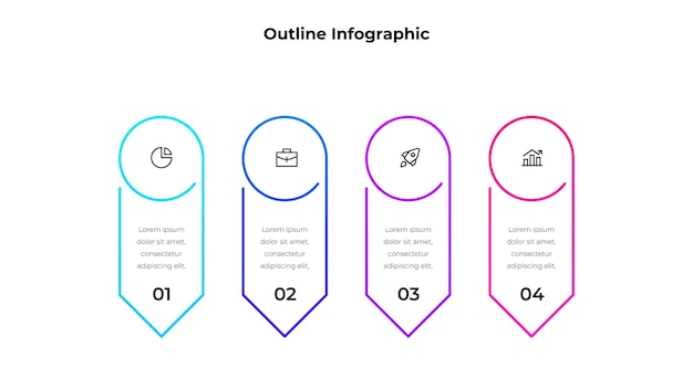 Infográfico moderno com setas Útil para conceitos de apresentação de dados visualmente organizados