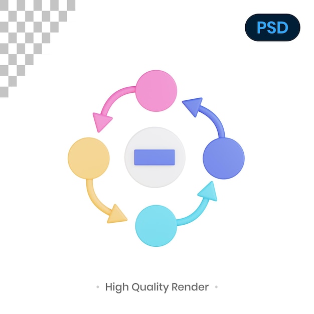 Infografik 3D Render Illustration Premium Psd