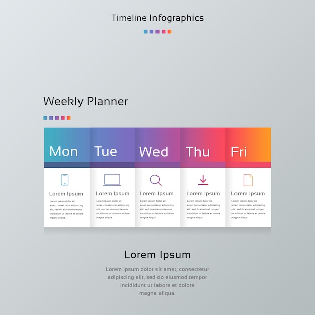 Infografik-design mit 5-tage-prozess