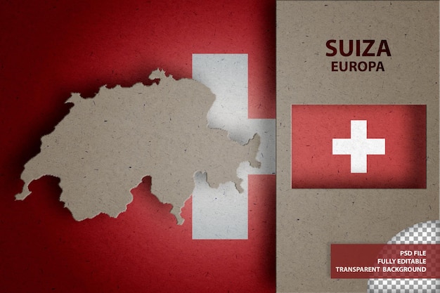 PSD infografik mit karte und flagge der schweiz