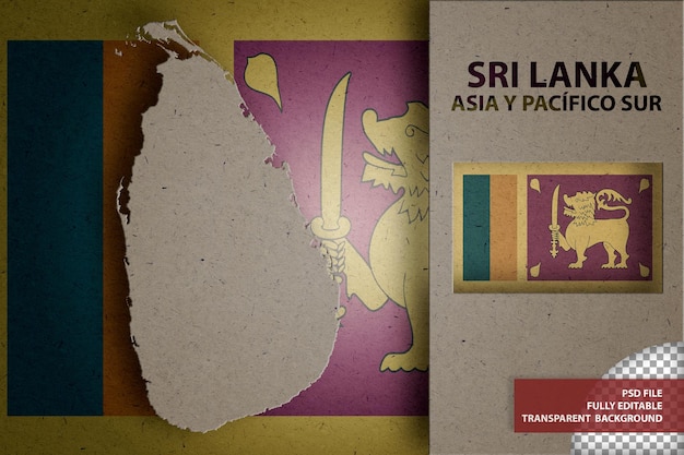 PSD infografik mit karte und flagge von sri lanka