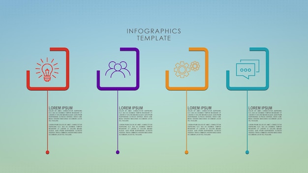 PSD infografik-vorlage für geschäftsprozessschritte