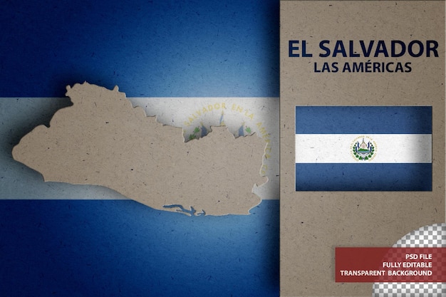 PSD infografische darstellung der karte und flagge von el salvador