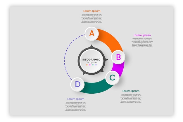 Infografische Vorlage in 4 Schritten